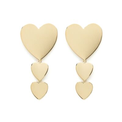 Aphrodite Gold Hearts Stud Earrings
