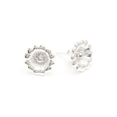 Boucles d'Oreilles Puces Théia Argent Fleurs