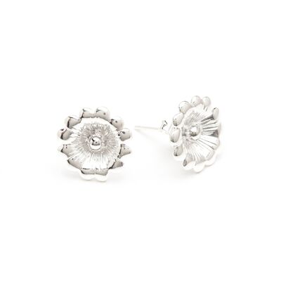 Théia Silver Flower Chips Earrings