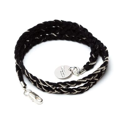 Max Braided Black Silver Bracelet