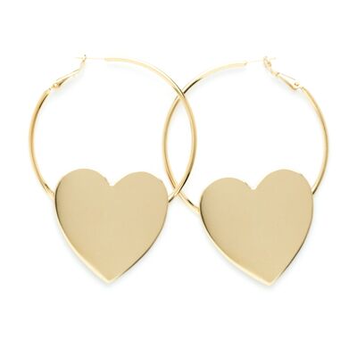 Aphrodite Gold Heart Hoop Earrings