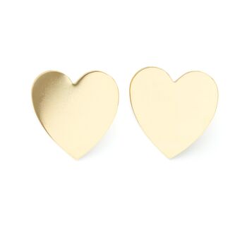 Maxi Boucles d'Oreilles Puces Aphrodite Or Coeur 1