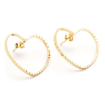 Maxi Stud Earrings Aura Gold Heart