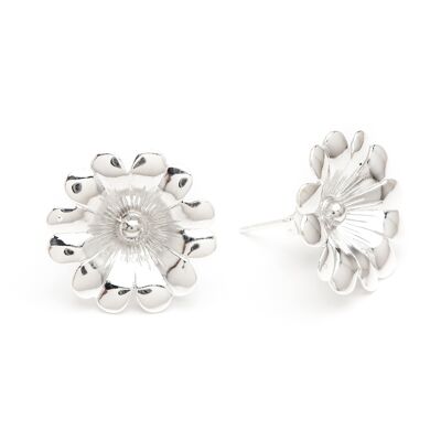 Maxi-Ohrringe Théia Silver Flower Chips