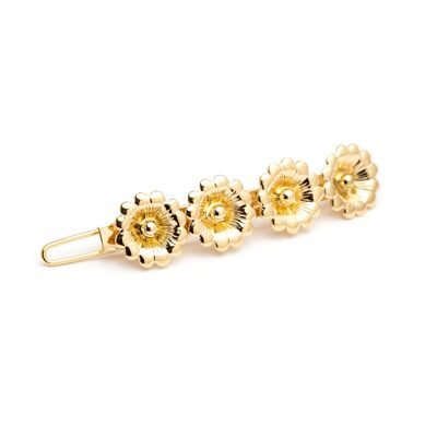 Mini Hair Clip Théia Gold Flowers