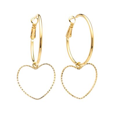 Small Hoop Earrings Aura Gold Heart