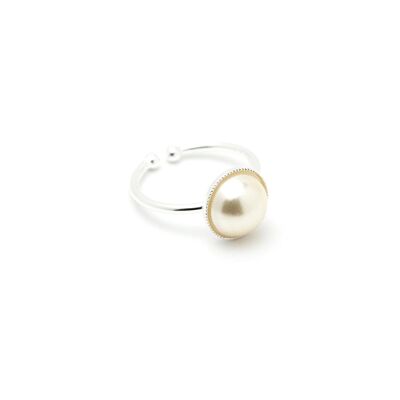 Nélya Silver Adjustable Pearl Ring