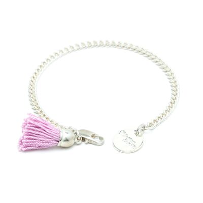 Arthur Silver Lilac Pompom Bracelet