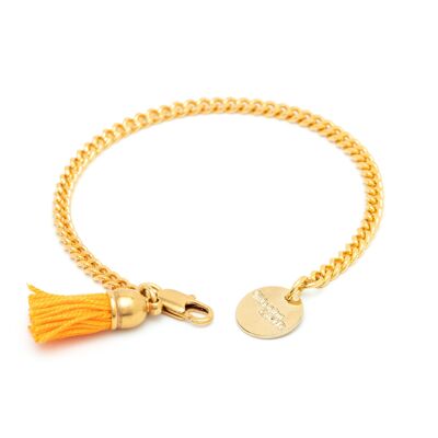 Bracelet Arthur Or Orange Pompon