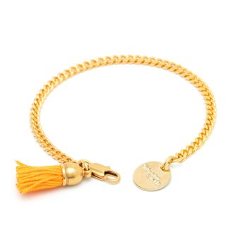 Bracelet Arthur Or Orange Pompon 1