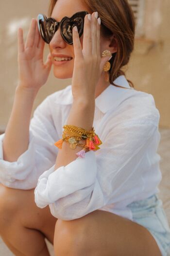 Bracelet Arthur Or Orange Pompon 4