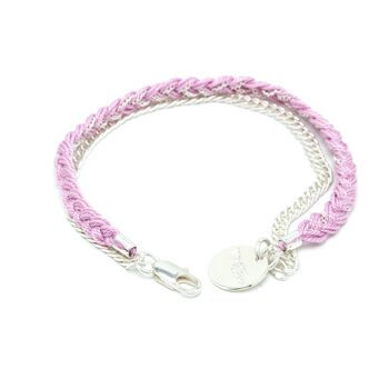 Bracelet Billy Argent Lilas Tressé 1