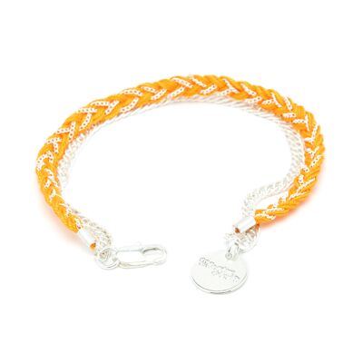 Billy Silver Orange Braided Bracelet