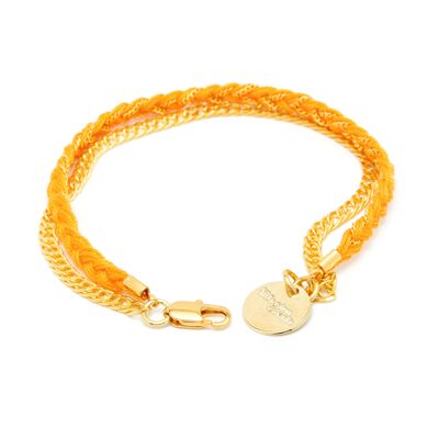 Billy Gold Orange Braided Bracelet