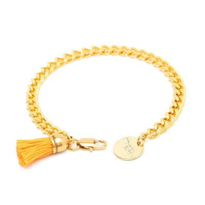 Hector Gold Orange Pompom Bracelet