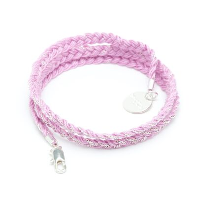 Max Silver Lilac Braided Bracelet