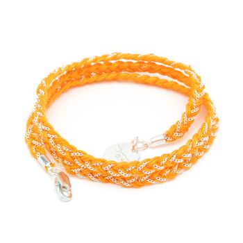 Bracelet Max Argent Orange Tressé 1