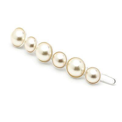 Mini Barrette Nélya Silver Pearls