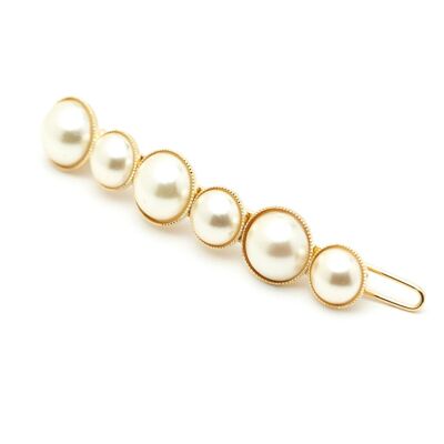 Mini Barrette Nélya Gold Pearls