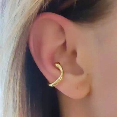 Ear cuff Manschette vergoldet unregelmäßig Gold 18k
