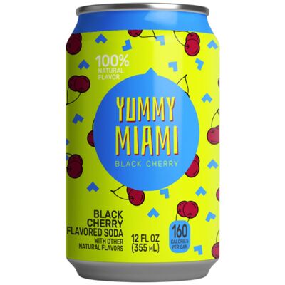 Yummy Miami Black Cherry Flavored Soda