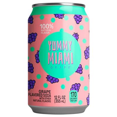 Delicioso refresco con sabor a uva Miami