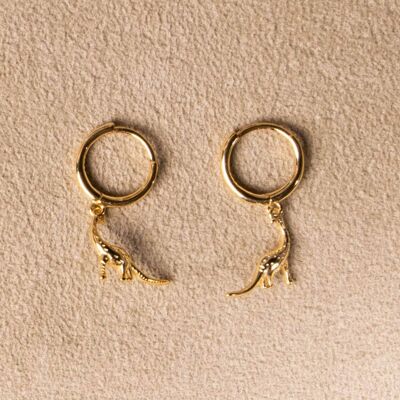 Dinosaur earrings small gold plated