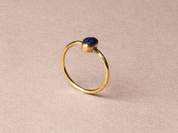 Bague fine lapis-lazuli avec pierre ovale 1