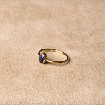 Bague fine lapis-lazuli avec pierre ovale 5
