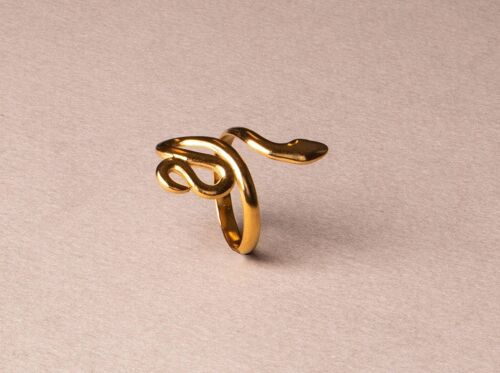 Schlangen Ring vergoldet groß verstellbar