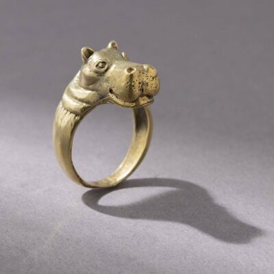 Hippo ring gold handmade