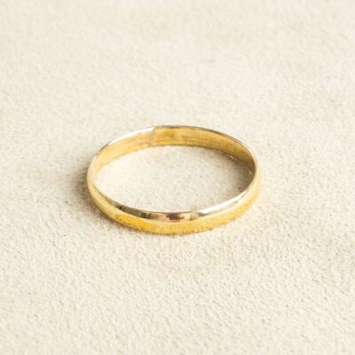 Anello semplice fede nuziale in ottone dorato fatto a mano
