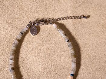 Bracelet labradorite avec perles d'eau douce argent fait main 5