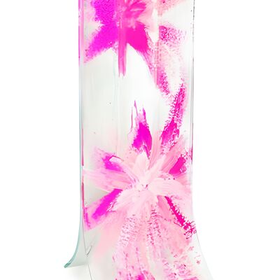 Vase avec base transparente, design étoile rose fuscia