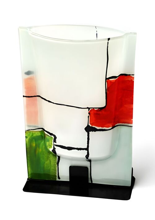 Large Red-Green Vase In Size 23X28 Cm Size