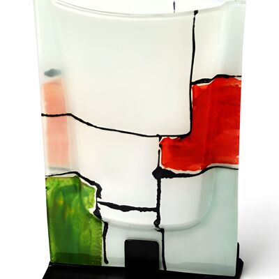 Large Red-Green Vase In Size 23X28 Cm Size