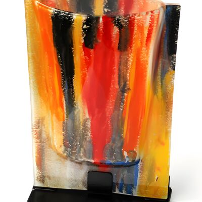 Vaso Grande Di Colore Giallo-Blu Della Misura Di 23X28 Cm