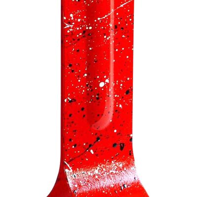 Red Splash 14X36 Cm Vase With Black-White Colours