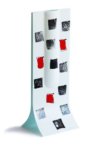 Vase Dotti 14X36 Cm aux couleurs blanc-noir-rouge