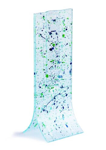Vase Naturel 14X36 Cm Avec Transparent-Bleu-Vert-Blanc