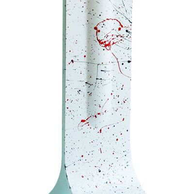 Vaso White Splash 14X36 Con Colori Nero-Rosso