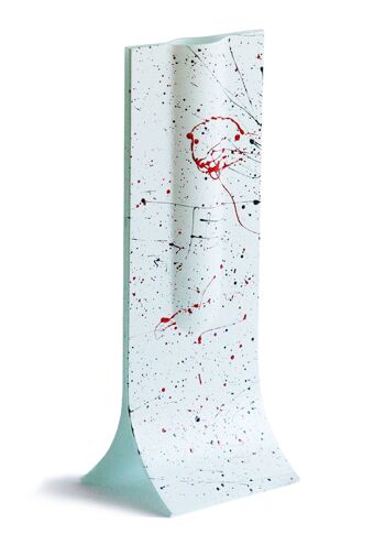 Vase White Splash 14X36 aux couleurs noir-rouge