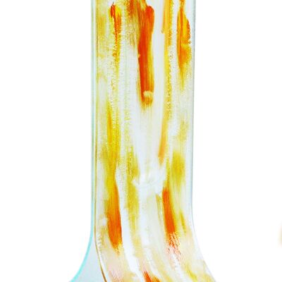 Transparent 14X36 Cm Vase With Yellow-Red Colours