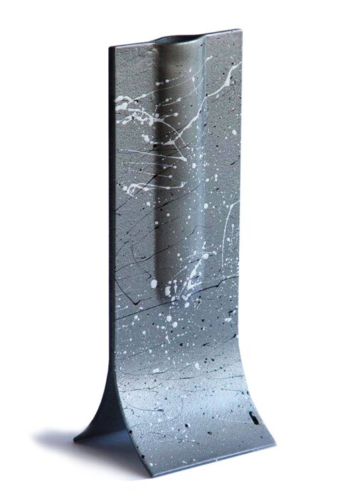 Silver Splash 14X36 Cm Vase With White-Black Colours