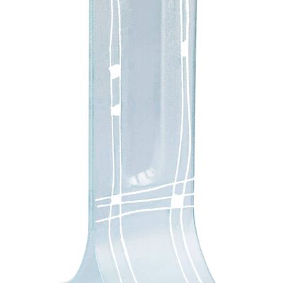 Transparent 14X36 Cm Vase With White Lines