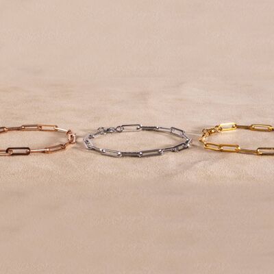 Paperclip bracelet in gold, silver or rose gold
