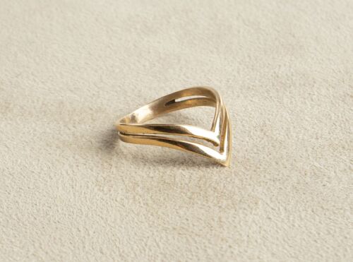 Chevron Ring doppelt gold handgemacht