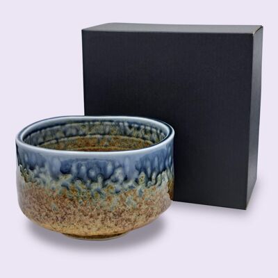 Japanische Matcha Schale Chawan Suna handgemacht aus Keramik
