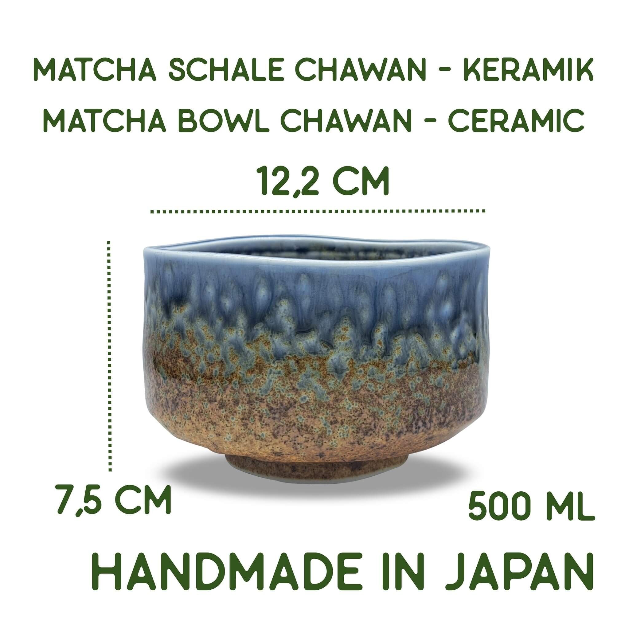 Japanische Matcha Schale Chawan Suna handgemacht aus Keramik