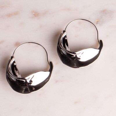 Fulani earrings twisted 3.5 cm waterproof silver stainless steel